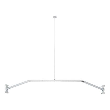 Neo-Angle Solid Brass Shower Rod and Ceiling Support