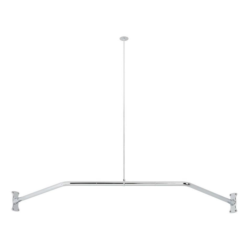 18-1/2" x 26" x 18-1/2" Neo Angle Solid Brass Shower Rod and Ceiling Support - Chrome, , large image number 1