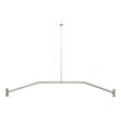 30" X 24" X 30" Neo Angle Solid Brass Shower Rod and Ceiling Support - Brushed Nickel, , large image number 1