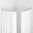 30" X 24" X 30" Neo Angle Solid Brass Shower Rod and Ceiling Support - Chrome, , large image number 0