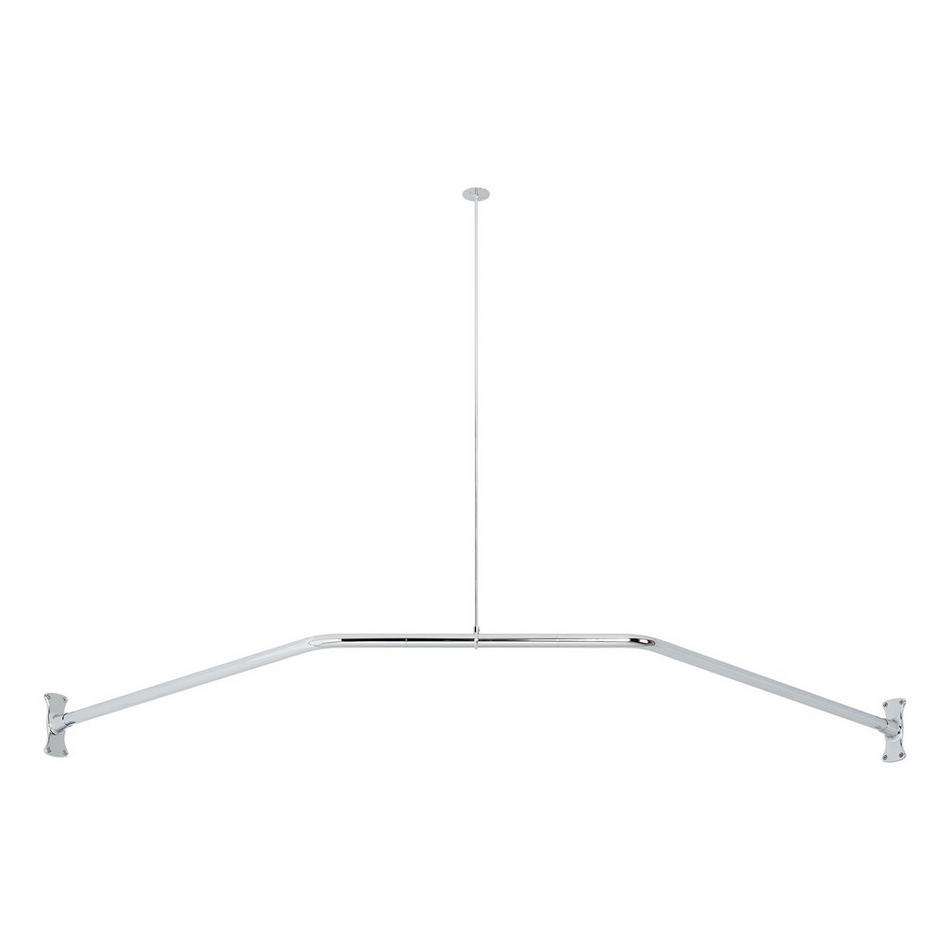 30" X 24" X 30" Neo Angle Solid Brass Shower Rod and Ceiling Support - Chrome, , large image number 1