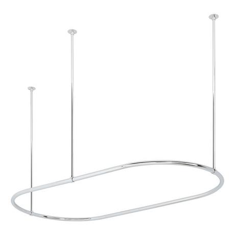Oval Solid Brass Shower Curtain Rod