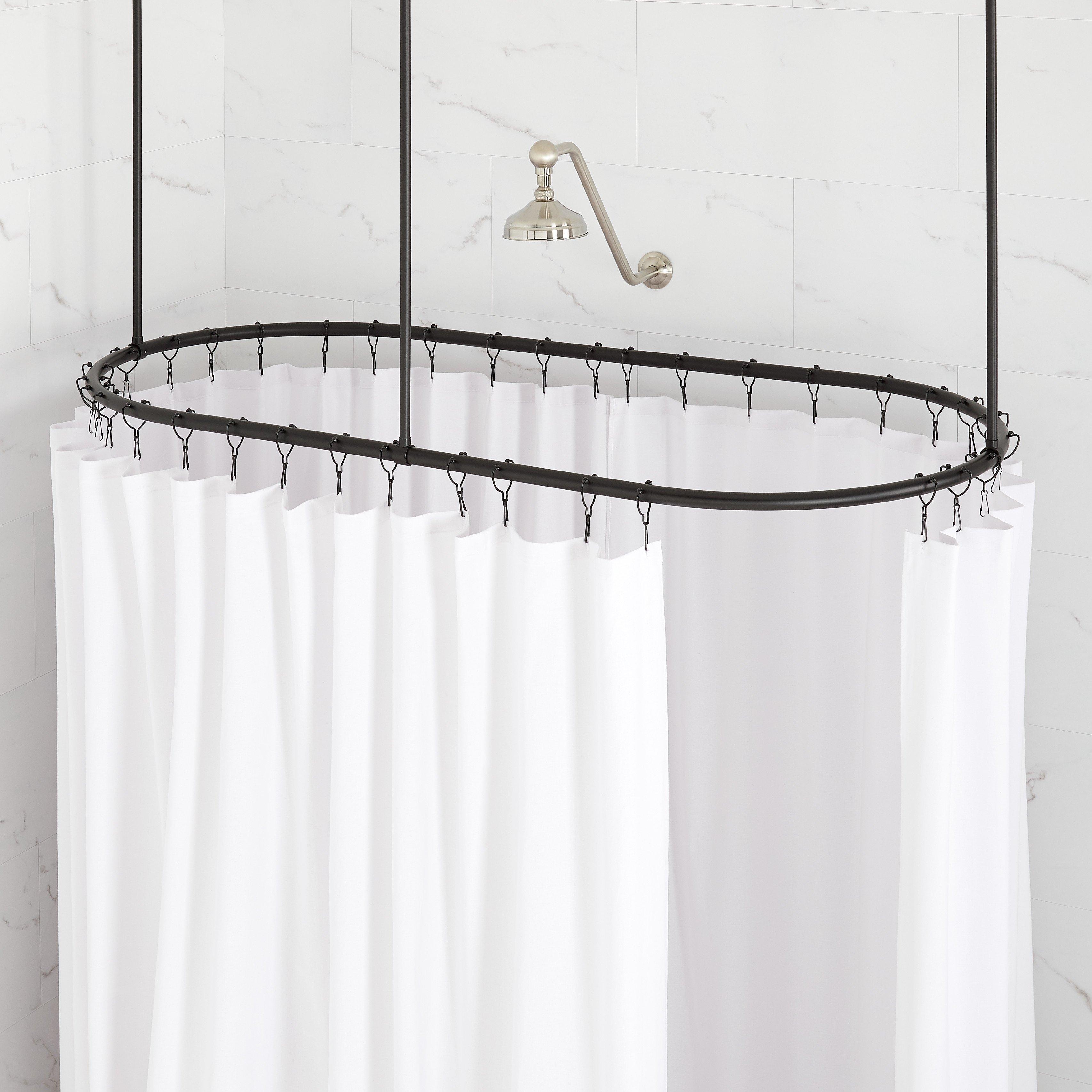 Clawfoot tub shop shower rod