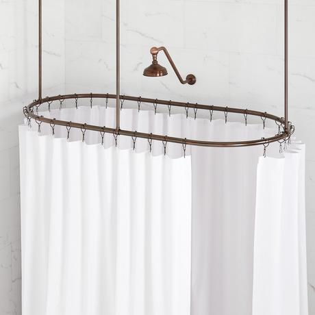 Oval Solid Brass Shower Curtain Rod