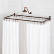 D-Shaped Solid Brass Shower Curtain Rod, , large image number 3