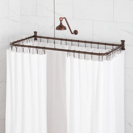 D-Shaped Solid Brass Shower Curtain Rod