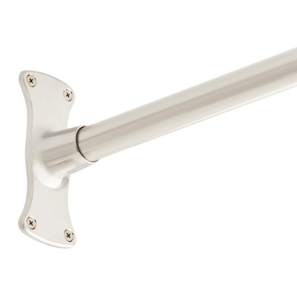 54" X 27" D-Shaped Solid Brass Shower Ring and Ceiling Support - Brushed Nickel, , large image number 2