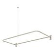 54" X 27" D-Shaped Solid Brass Shower Ring and Ceiling Support - Brushed Nickel, , large image number 1