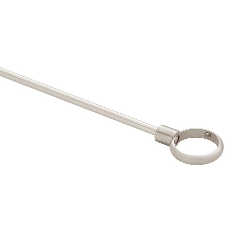 54" X 27" D-Shaped Solid Brass Shower Ring and Ceiling Support - Brushed Nickel, , large image number 3