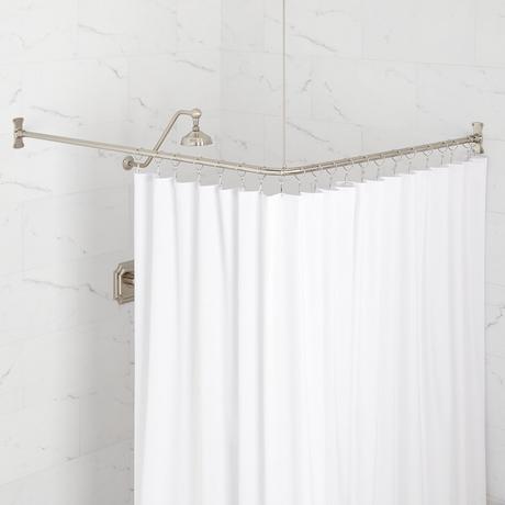 Corner Solid Brass Shower Curtain Rod