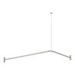 30" x 60" Corner Brass Shower Rod and Ceiling Support - Brushed Nickel, , large image number 1