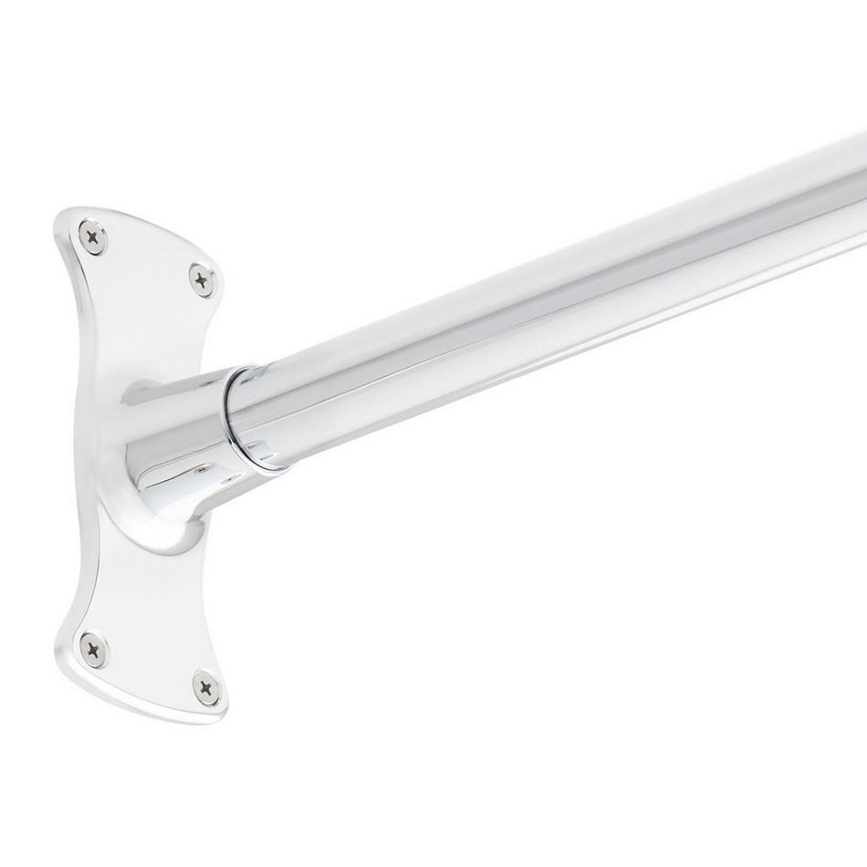 30" x 60" Corner Brass Shower Rod and Ceiling Support - Chrome, , large image number 2