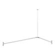 30" x 60" Corner Brass Shower Rod and Ceiling Support - Chrome, , large image number 1