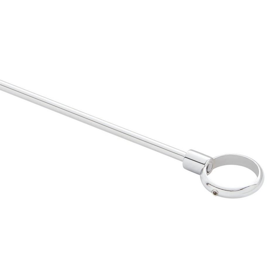 30" x 60" Corner Brass Shower Rod and Ceiling Support - Chrome, , large image number 3