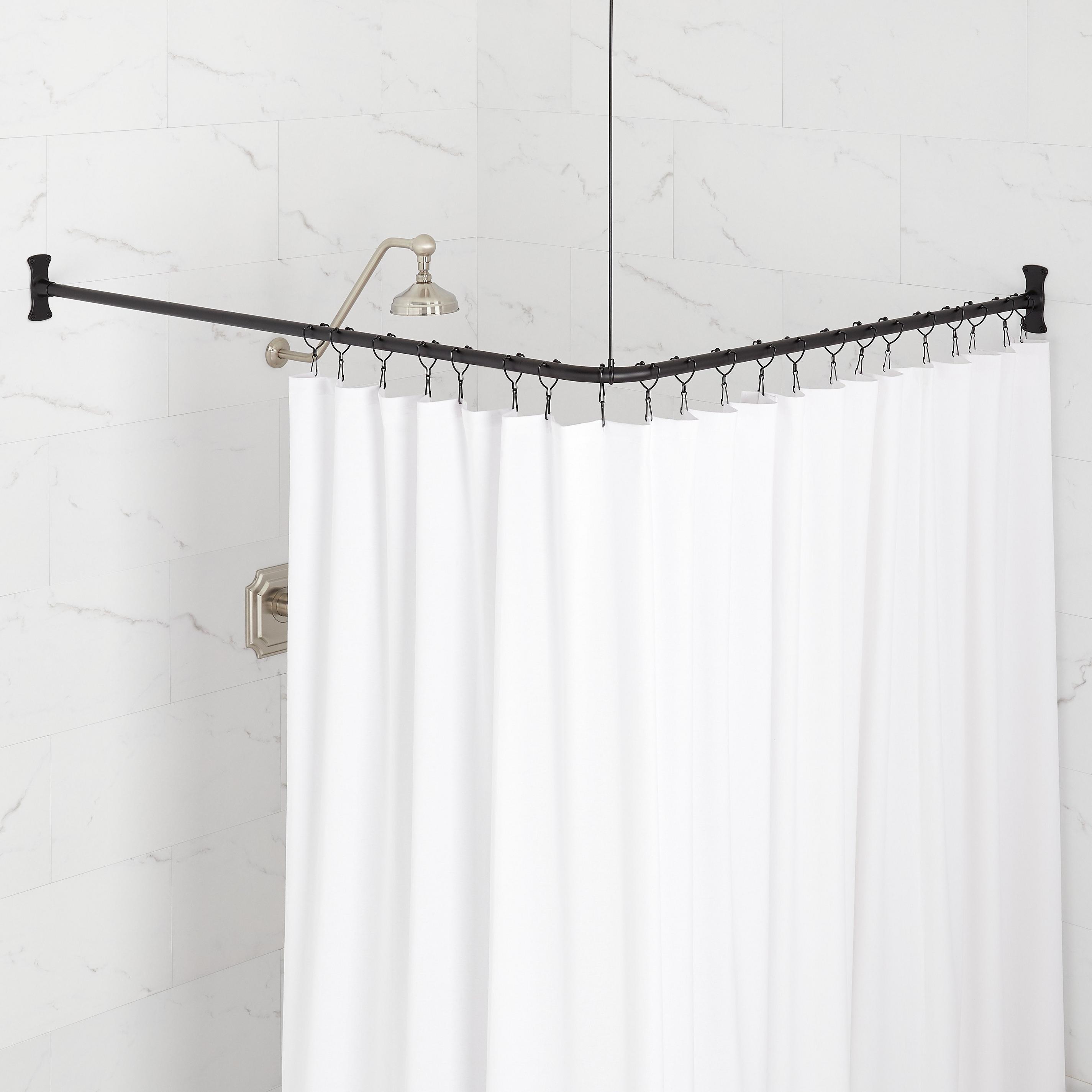 Corner Solid Brass Shower Curtain Rod Signature Hardware