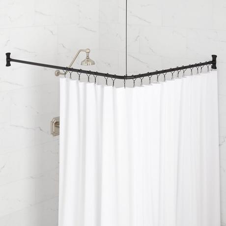 Corner Solid Brass Shower Curtain Rod