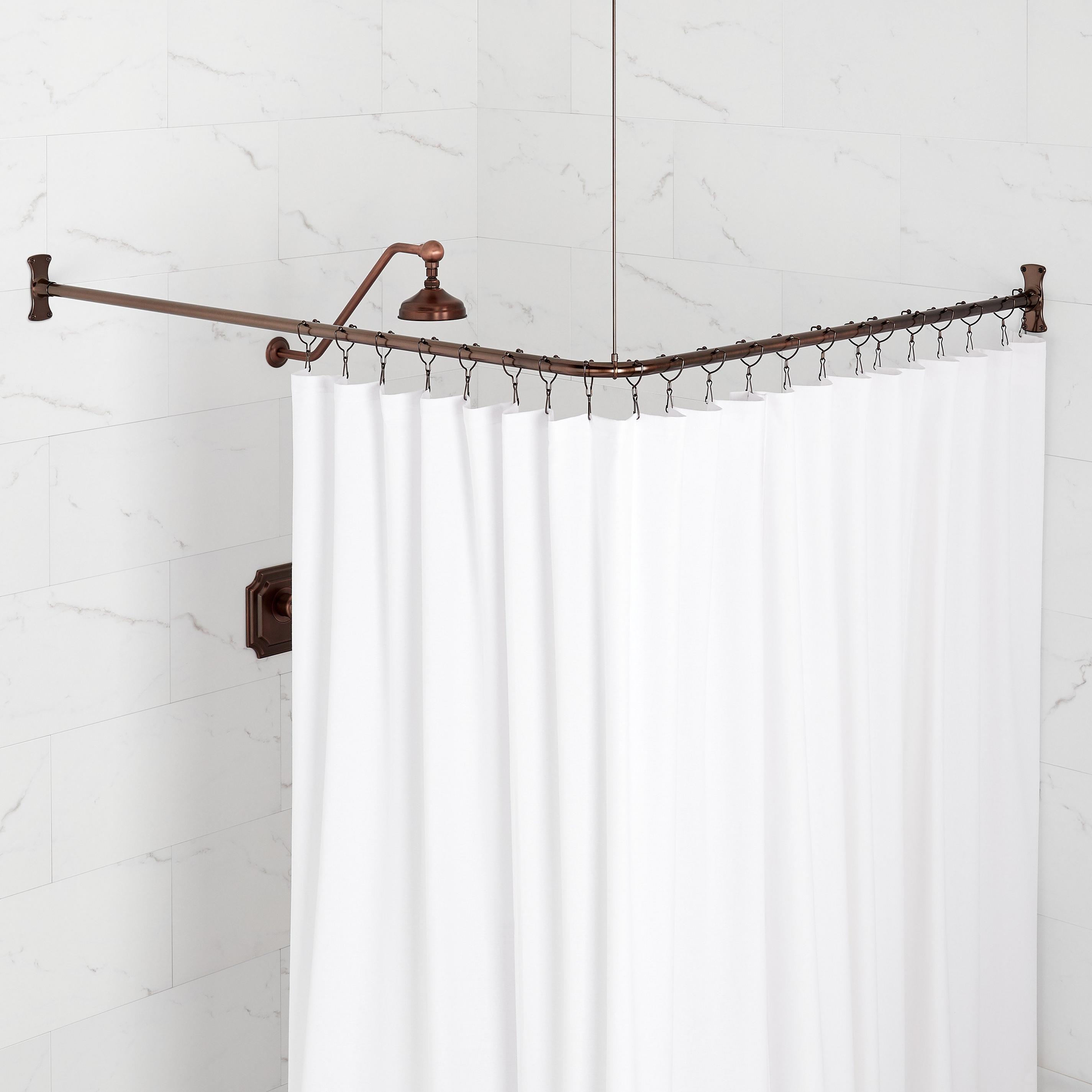 Corner Solid Brass Shower Curtain Rod Signature Hardware