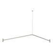 48" x 60" Corner Brass Shower Rod and Ceiling Support - Brushed Nickel, , large image number 1