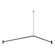 48" x 60" Corner Brass Shower Rod and Ceiling Support - Matte Black, , large image number 1