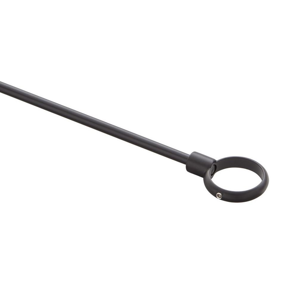 48" x 60" Corner Brass Shower Rod and Ceiling Support - Matte Black, , large image number 3