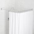 48" x 48" Corner Brass Shower Rod and Ceiling Support - Chrome, , large image number 0