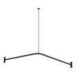 48" x 48" Corner Brass Shower Rod and Ceiling Support - Matte Black, , large image number 1