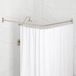 72" x 36" Corner Brass Shower Rod and Ceiling Support - Brushed Nickel, , large image number 0