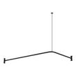 72" x 36" Corner Brass Shower Rod and Ceiling Support - Matte Black, , large image number 1