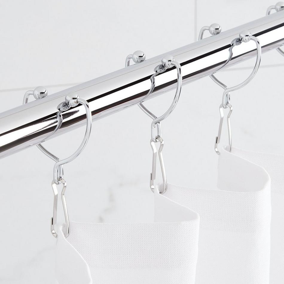 48 Pcs Set Plastic Bathroom Shower Curtain Rings Hooks White Rustproof Clips New