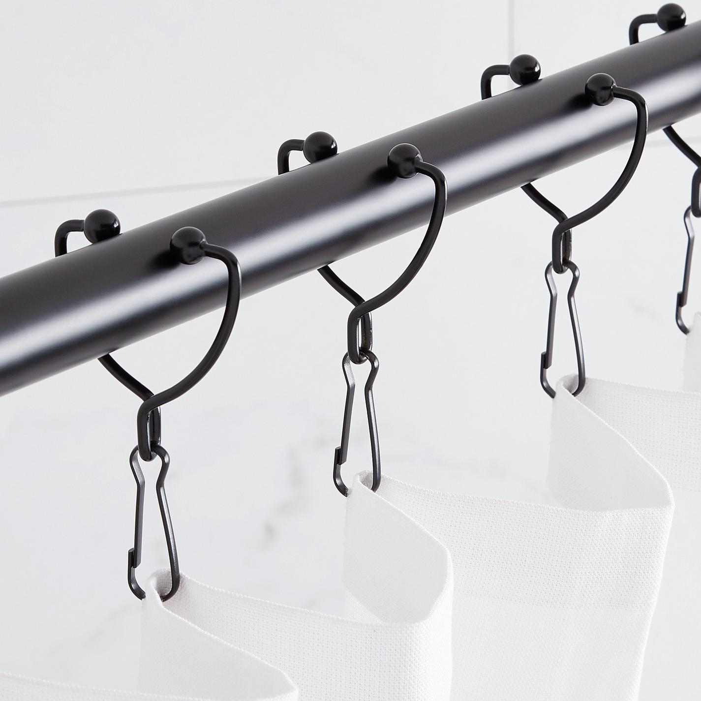 Open Shower Curtain Rings - Matte Black | Signature Hardware