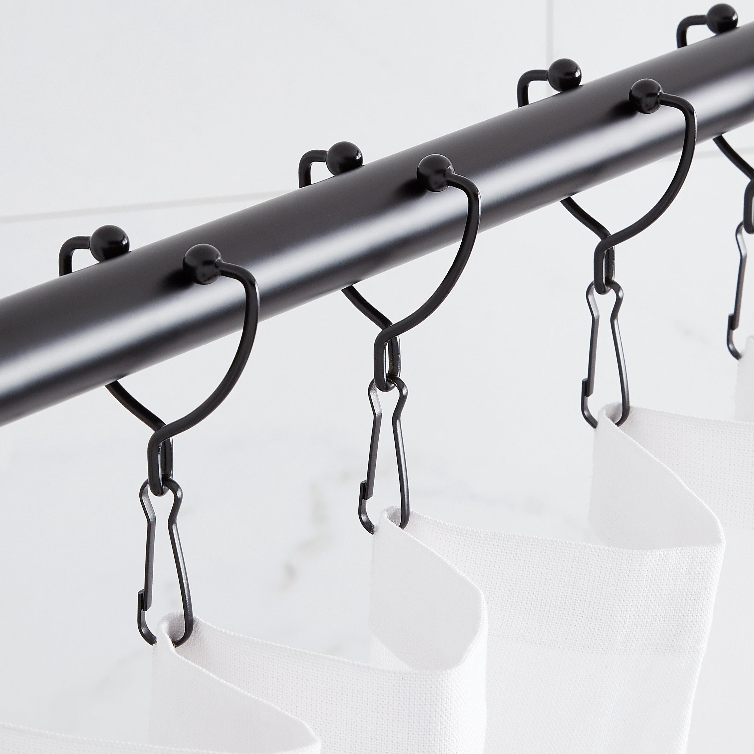Open Shower Curtain Rings Matte Black Signature Hardware