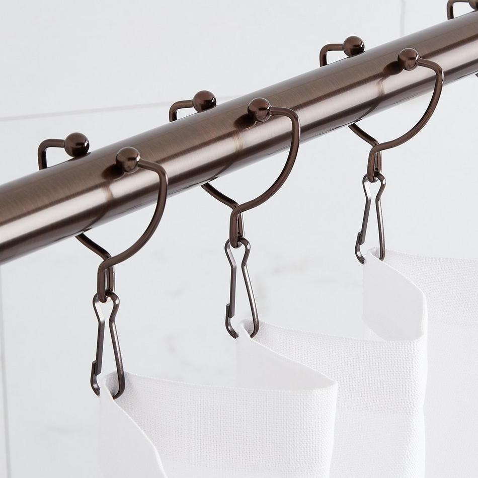 24 Pcs Set Plastic Bathroom Shower Curtain Rings Hooks White