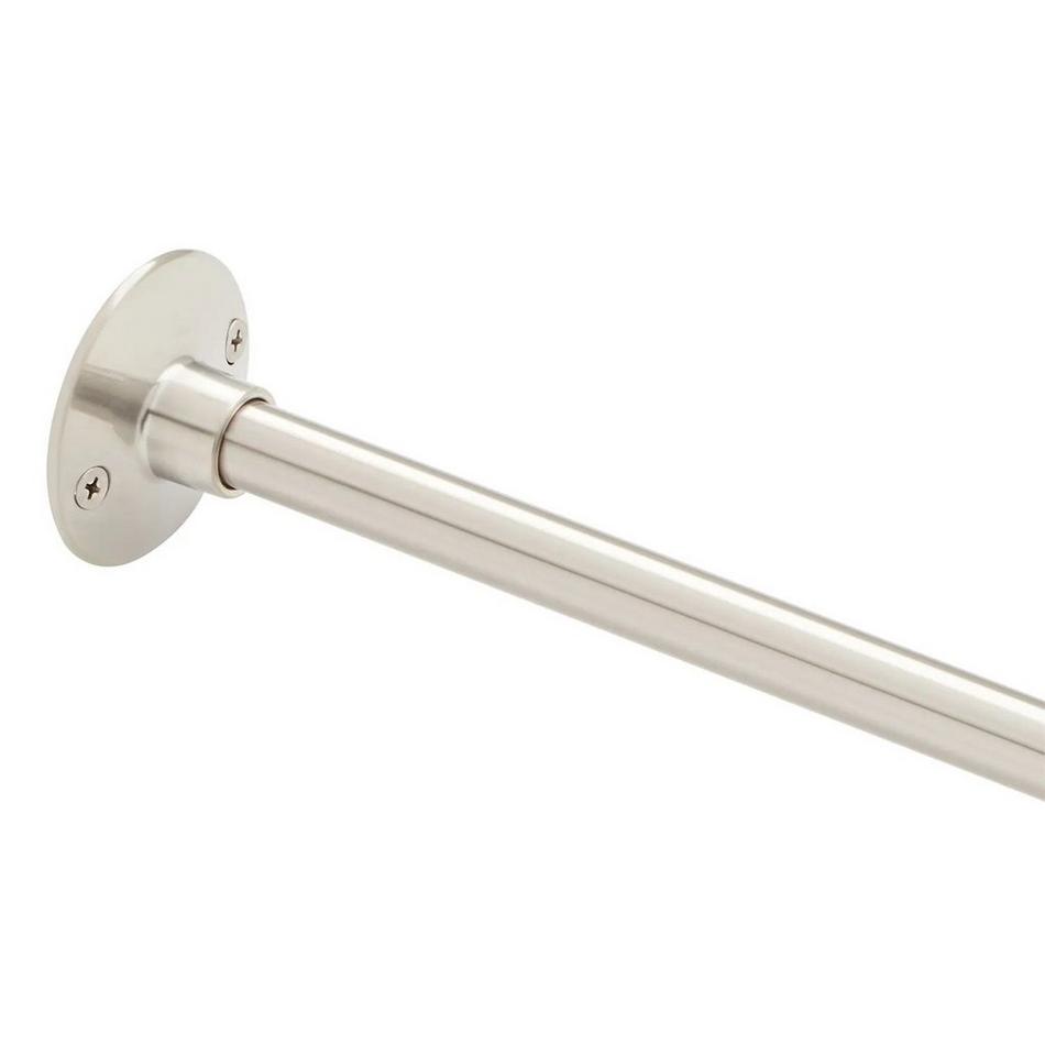 12" Brass Shower Curtain Rod Support with 1" Loop - Brushed Nickel, , large image number 1