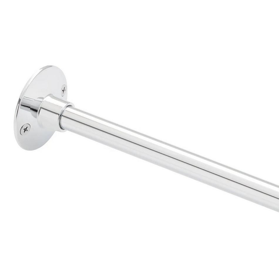 12" Brass Shower Curtain Rod Support with 1" Loop - Chrome, , large image number 1