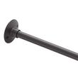 12" Brass Shower Curtain Rod Support with 1" Loop - Matte Black, , large image number 1