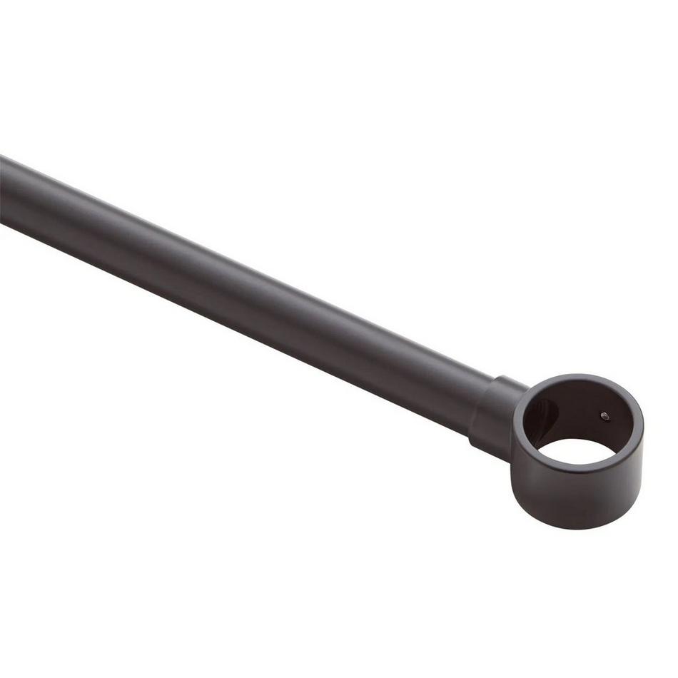 12" Brass Shower Curtain Rod Support with 1" Loop - Matte Black, , large image number 2