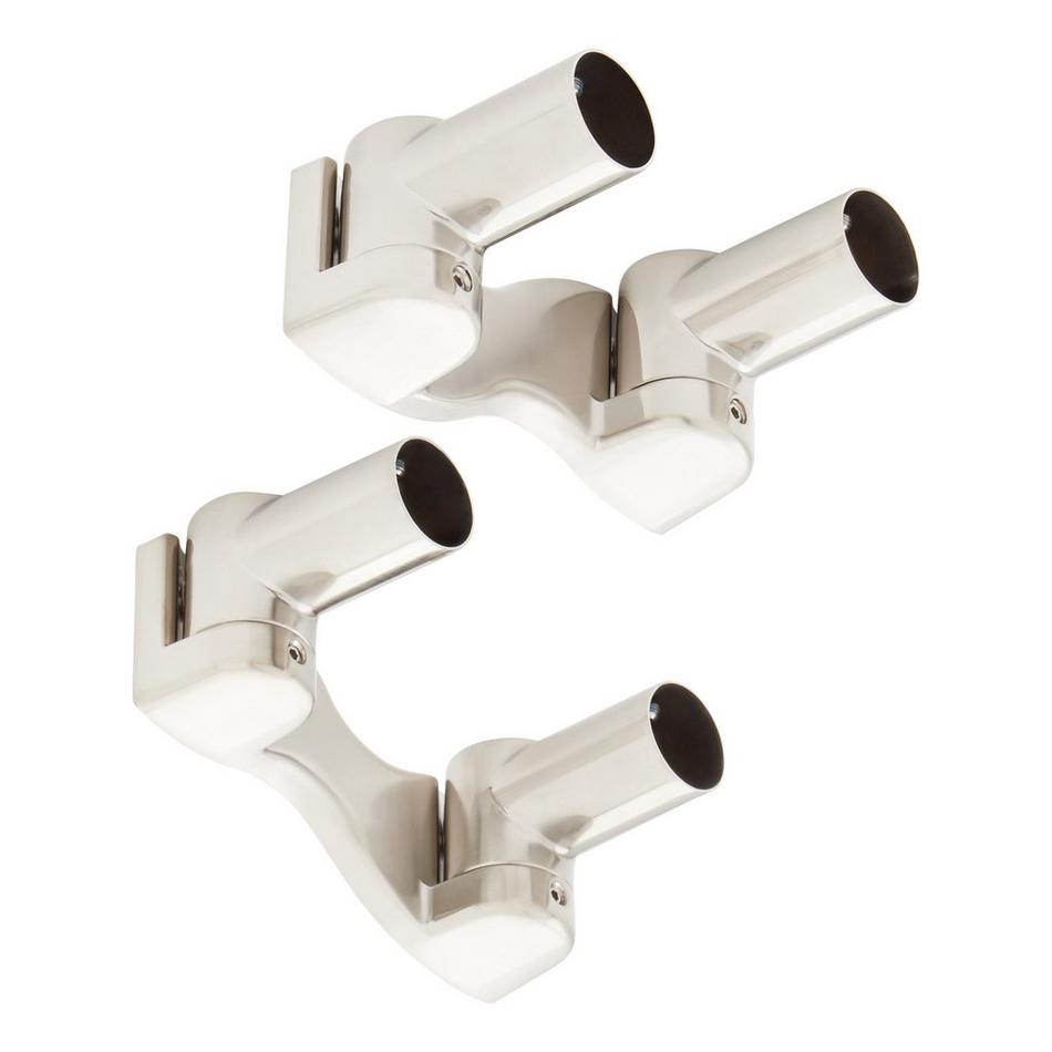 Double Solid Brass Shower Curtain Rod Swivel Flanges, , large image number 0