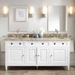 72" Hawkins Mahogany Double Vanity for Undermount Sink - White, , large image number 0