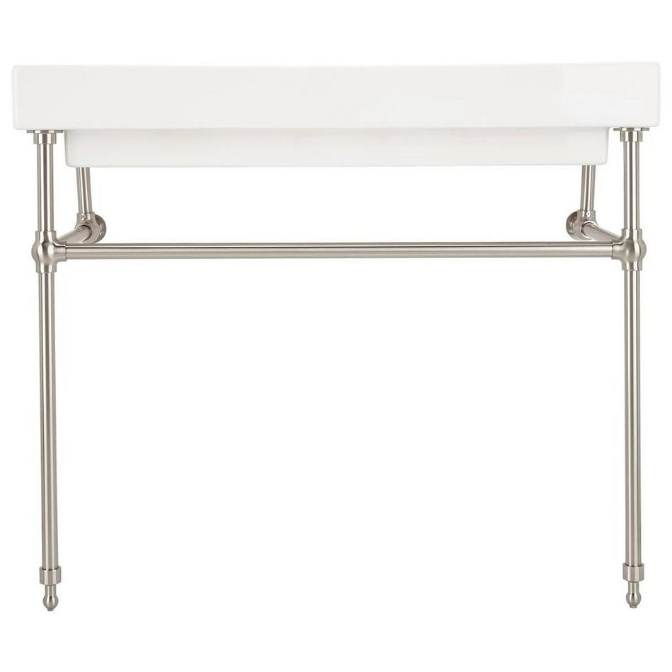 39" Stoddert Porcelain Console Sink with Brass Stand - Brushed Nickel, , large image number 1