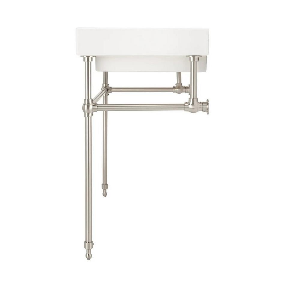 39" Stoddert Porcelain Console Sink with Brass Stand - Brushed Nickel, , large image number 2