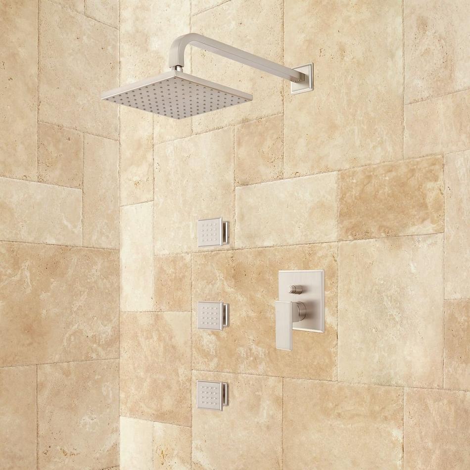 Ryle Wall-Mount Rainfall Shower Set with Body Jets, , large image number 1