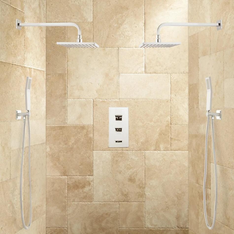 Ryle Dual Wall-Mount Rainfall Shower System with Hand Shower, , large image number 8