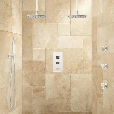 Ryle Dual Rainfall Shower System with Hand Shower & Body Sprays