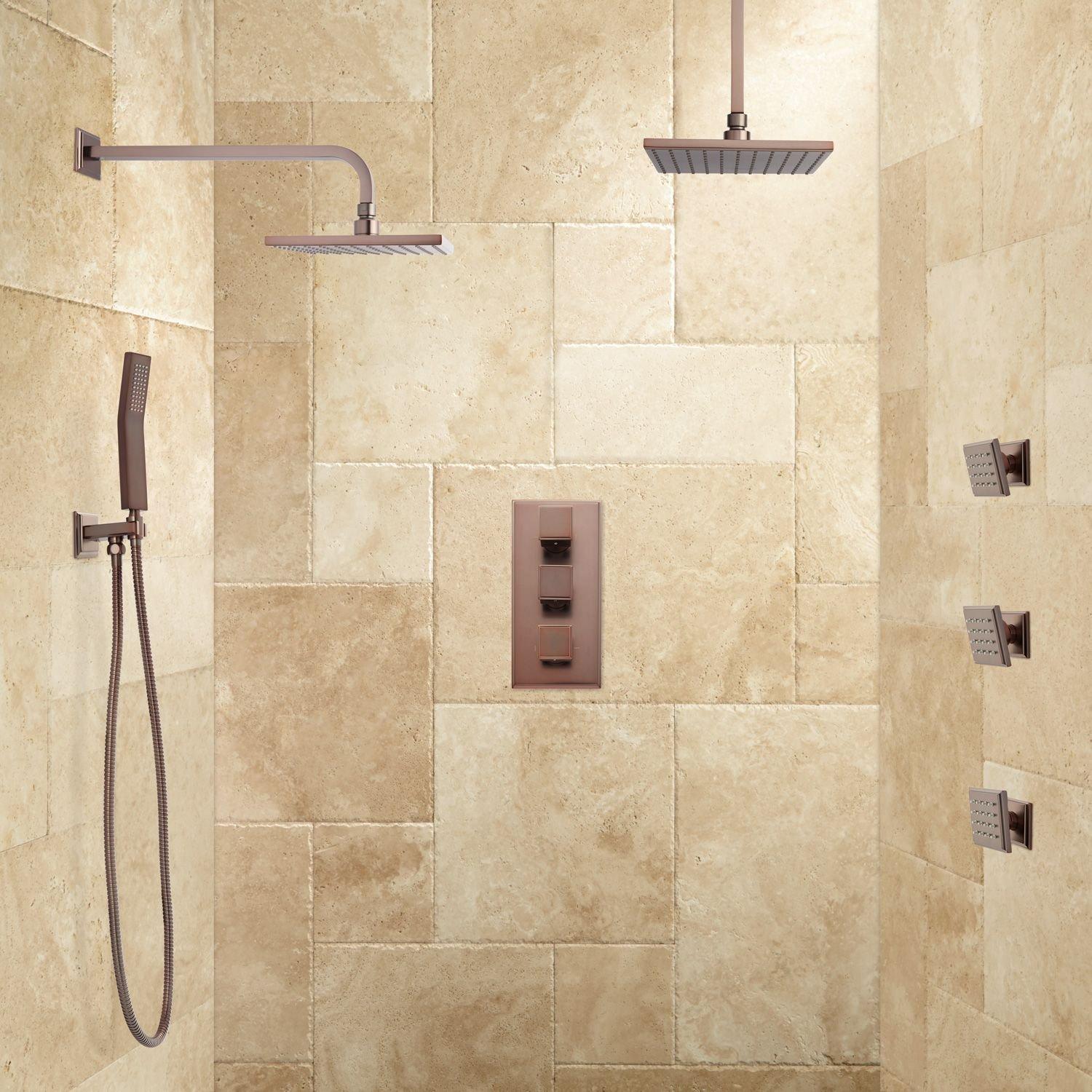 Signature Hardware 12” Wall-Mount Rainfall Shower offers Arm