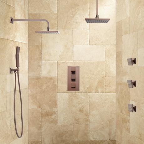 Ryle Dual Wall-Mount & Rainfall Shower System with Hand Shower & Body Sprays