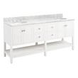 72" Olsen Double Console Vanity - Soft White - BN Hardware - Undermount - Oval - Carrara Marble - 8", , large image number 1