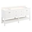 72" Olsen Double Console Vanity - White - BN Hdwe - Undermount - Oval - Arctic White Quartz - 8", , large image number 0