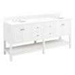 72" Olsen Double Console Vanity - White - BN Hdwe - Undermount - Oval - Feathered White Quartz - 8", , large image number 0