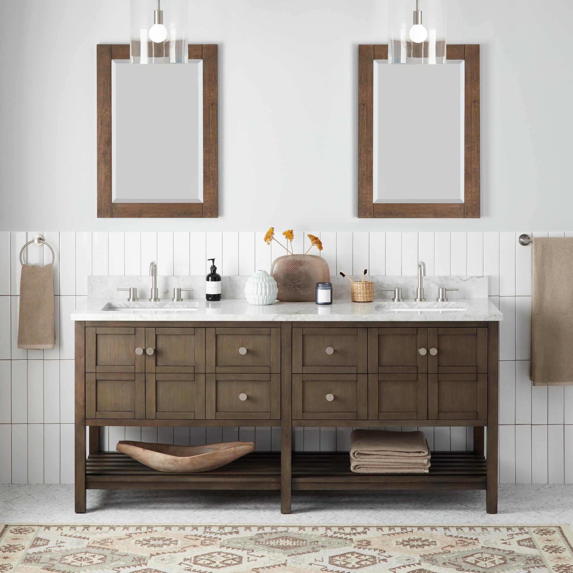 72" Olsen Double Console Vanity for Rectangular Undermount Sinks - Ash