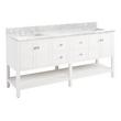 72" Olsen Double Console Vanity - White - BN Hdwe - Undermount - Rectangle - Carrara Marble - 8", , large image number 1
